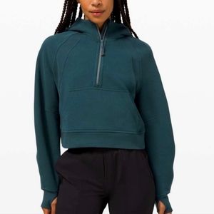 Lululemon Scuba Quarter Zip Oversized Hoodie in Green Jasper - Size M/L